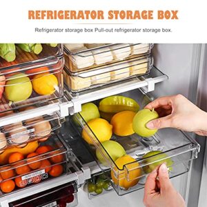 DOITOOL Refrigerator Organizer Drawer Refrigerator Organizer Bins Refrigerator Storage Box for Fridge Shelf Under 0.6 for Refrigerator Storage Snacks Egg Fruit Vegetable (NOT Divided Sections)