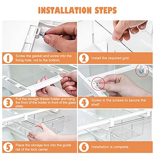 DOITOOL Refrigerator Organizer Drawer Refrigerator Organizer Bins Refrigerator Storage Box for Fridge Shelf Under 0.6 for Refrigerator Storage Snacks Egg Fruit Vegetable (NOT Divided Sections)