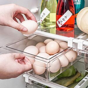 DOITOOL Refrigerator Organizer Drawer Refrigerator Organizer Bins Refrigerator Storage Box for Fridge Shelf Under 0.6 for Refrigerator Storage Snacks Egg Fruit Vegetable (NOT Divided Sections)
