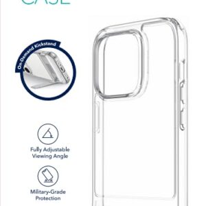 ESR for iPhone 14 Plus Case, 3 Stand Modes, Military-Grade Drop Protection, Supports Wireless Charging, Slim Back Cover with Stand, Phone Case for iPhone 14 Plus, Metal Kickstand Case, Clear