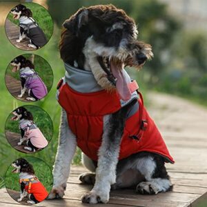 Gyuzh Padded Vest Dog Jacket Warm Zip Up Dog Vest Jacket with Harness Winter Small Dog Coat - Dog Clothes for Small Dogs (Black + Grey, Medium)
