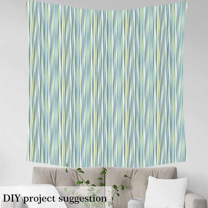 Feelyou Stripes Fabric by The Yard, Natural Geometric Waves Ripple Upholstery Fabric for Chairs, Farmhouse Striped Lines Decorative Waterproof Outdoor Fabric, 3 Yards, Green Blue