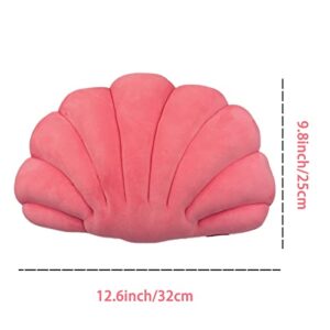 Fay Bless Seashell Throw Pillows for Couch,Outdoor Sea Shell Bed Pillows Decorative for Patio Furniture Sea Princess (Pink, S)