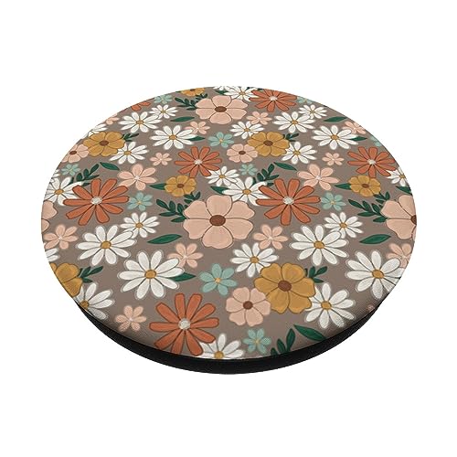 Minimal Summer Flowers Boho Floral Bloom Cute Aesthetic PopSockets Standard PopGrip