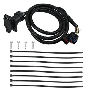 x autohaux 7-foot 7 pin trailer wiring harness extension connector vehicle-side truck bed 7 way rv wiring plug harness extension for dodge for ram 1500 2500 3500 dakota