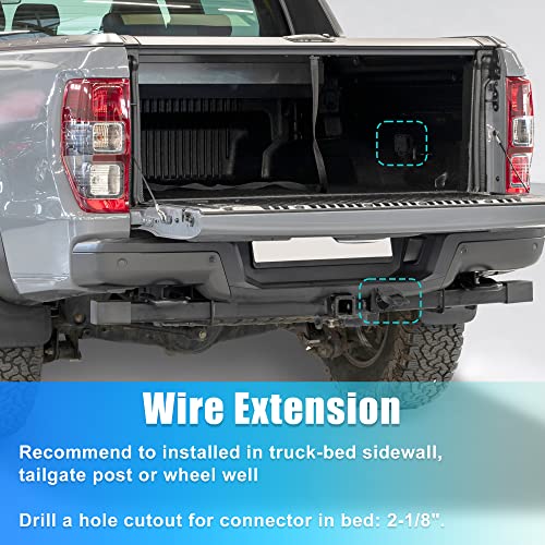 X AUTOHAUX 7-Foot 7 Pin Trailer Wiring Harness Extension Connector Vehicle-Side Truck Bed 7 Way RV Wiring Plug Harness Extension for Dodge for Ram 1500 2500 3500 Dakota