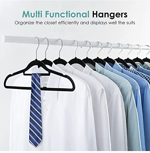 Dynamic-A Non-Slip Velvet Hangers, Suit Hangers Ultra Thin Space Saving 360 Degree Swivel Hook, Strong and Durable Clothes Hangers, (30 Pack)