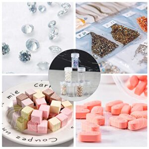 Framendino, 60 Grids Diamond Painting Storage Container Jars with Lid 64 Pcs Label Stickers Plastic Beads Container for DIY Diamond Nail Art Crafts Seeds