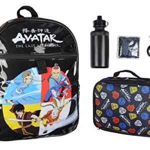 INTIMO Nickelodeon Avatar The Last Airbender Characters Aang Zuko Katara Sokka 5 PC Backpack Lunchbox Icepack Water Bottle