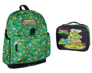 intimo nickelodeon teenage mutant ninja turtles got pizza? leonardo raphael donatello michelangelo 2 pc lunch box backpack set