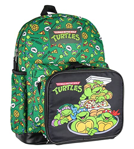 INTIMO Nickelodeon Teenage Mutant Ninja Turtles Got Pizza? Leonardo Raphael Donatello Michelangelo 2 Pc Lunch Box Backpack Set