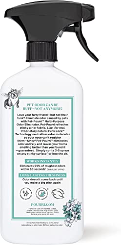 Pet-Pourri Pet Odor Air + Fabric Odor Eliminator Spray, Pawsitively Fresh, 16 Fl Oz