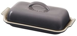 le creuset stoneware heritage butter dish, oyster