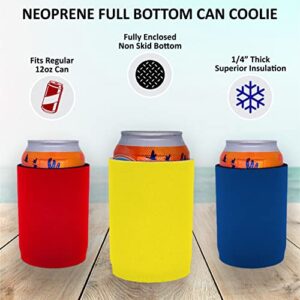 Blank Neoprene Full Bottom Can Coolie (10 Pack, Navy)