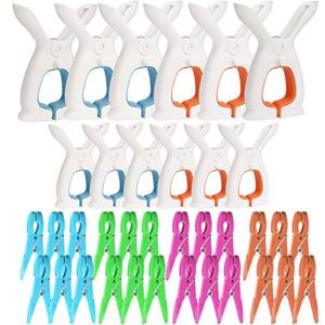 okgd 36pcs plastic quilt clip in three sizes,beach towel clips clothespins-keep your quilts, clothes, towels from blowing away