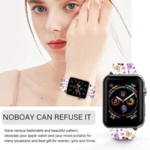 Cartoon Sport Bands Compatible with Apple Watch Band 38mm 40mm 41mm,Soft Silicone Waterproof Strap Wristbands Compatible with iWatch Bands Series SE 7 6 5 4 3 2 for Women and Teenagers