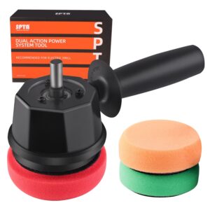 Dual Action Power System Tool, Forced Dual Action Polisher Adapter Detailing Tool with 3Pcs Polishing Pads For Cordless Drill for Car Polishing, Buffing, Waxing and Compounding -DAPSTS3