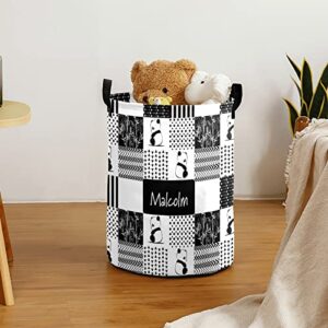 patchwork bear tree personalized laundry hamper with handles waterproof,custom collapsible laundry bin,clothes toys storage baskets for bedroom,bathroom decorative large capacity 50l