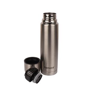 Femora Thermosteel Water Bottle Leak Proof, Vacuum Insulated Stainless Steel, Hot Cold, Double Walled, 1 pc, 17oz, MADE IN INDIA