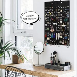 AinsListy Earring Organizer Hanging Earring Holder, Holds Up To 330 Pairs, Soft Felt Wall Mount Earring Display Holder Stud Earrings Organizer for Women Girls - 2 Pack (Include Metal Hook and Rope)