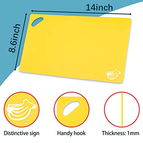 Toplive Plastic Cutting Board Mats,4 Pack Flexible BPA Free Non-Slip Dishwasher Safe Colored Cutting Board Mats with Food Icons