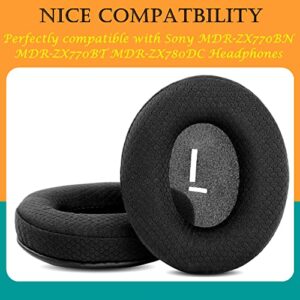 TaiZiChangQin ZX770BN Ear Pads Ear Cushions Replacement Compatible with Sony MDR-ZX770BN MDR-ZX770BT MDR-ZX780DC Headphone (Fabric Earpads Black)