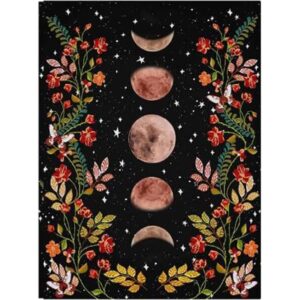 diamond painting kits for adults and kids,the moon and flowers under the stars 5d diy diamond painting 12x16inch