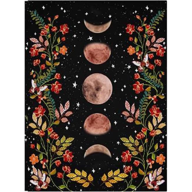 Diamond Painting Kits for Adults and Kids,The Moon and Flowers Under The Stars 5D DIY Diamond Painting 12x16Inch