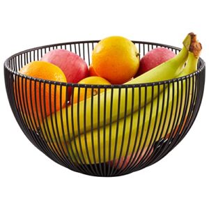 glory to you fruit bowls for kitchen counter, metal wire fruit basket, black round holder storage for vegetable snack bread serving candy table dining