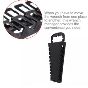 Xtreme Universal 12-Tool Wrench Holder/Organizer for Mechanics, Conforming Slots, Handle for Carrying or Hanging Garage Storage, Black