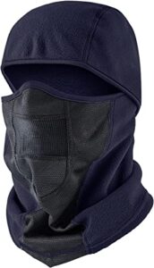 therma pro balaclava ski mask winter fleece thermal face cover for men women breathable skiing motorcycle & snowboarding, navy blue, large