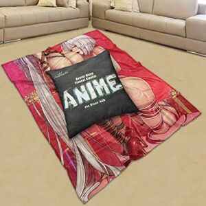 sexy anime waifu blanket hentai boobs oppai ecchi anime lightweight bedding super soft flannel throw blankets for bed living room couch sofa, all season blanket for otaku adults