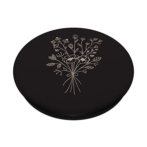 Sandy Beige - Wildflower Floral Flower Design PopSockets Swappable PopGrip