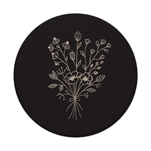 Sandy Beige - Wildflower Floral Flower Design PopSockets Swappable PopGrip