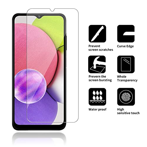 iCsapr [4 Pack] Glass Screen Protector Compatible for Samsung Galaxy A03s[9H Hardness]-HD Screen Tempered Glass, Scratch Resistant, Easy Install [Case Friendly][Bubble Free] 2.5D Edge