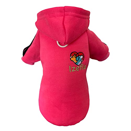 Izefia Dog Hoodie Dog Hoodies Clothes Apparel Fleece Dog Sweater Winter Sweatshirt Warm Cotton Loop Basic Dog Hoodie for Small Dog Puppy Cat Magenta XXL