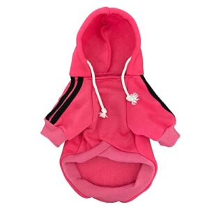 Izefia Dog Hoodie Dog Hoodies Clothes Apparel Fleece Dog Sweater Winter Sweatshirt Warm Cotton Loop Basic Dog Hoodie for Small Dog Puppy Cat Magenta XXL