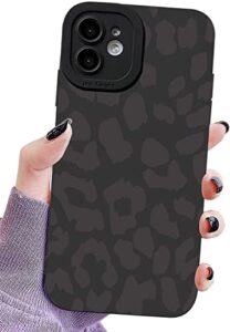 luowan black leopard designed for iphone 11 case,cute matte cheetah print pattern tpu phone case for girls women men,fashion luxury deisgn protective cover 6.1 inch