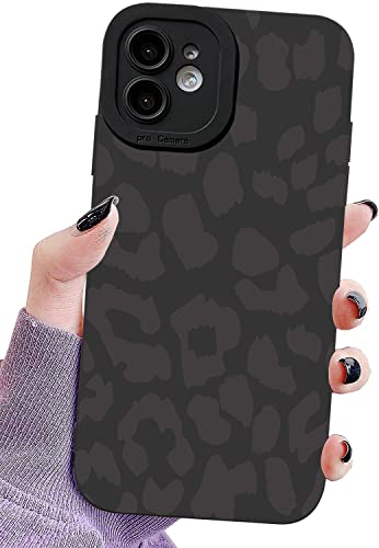 LUOWAN Black Leopard Designed for iPhone 11 Case,Cute Matte Cheetah Print Pattern TPU Phone Case for Girls Women Men,Fashion Luxury Deisgn Protective Cover 6.1 Inch