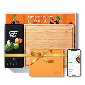 4t7 smart meal prep system, smart cutting board set, bamboo and wheat straw chopping boards, weigh, timer, app calorie counter, juice grooves, health management, best gift, the smart food prep station