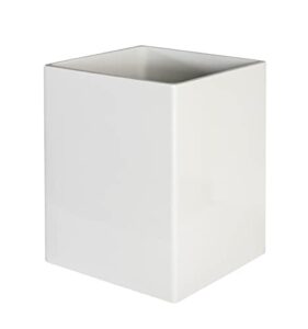 bunusual resin trash can – white trash bin can with lacquer high gloss finish and rounded edge - waste bins basket ideal for bathroom and vanity spaces