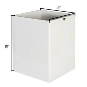 bUnusual Resin Trash Can – White Trash Bin Can with Lacquer High Gloss Finish and Rounded Edge - Waste Bins Basket Ideal for Bathroom and Vanity Spaces