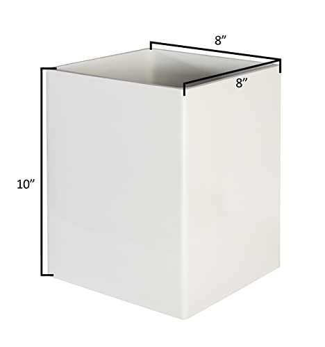 bUnusual Resin Trash Can – White Trash Bin Can with Lacquer High Gloss Finish and Rounded Edge - Waste Bins Basket Ideal for Bathroom and Vanity Spaces