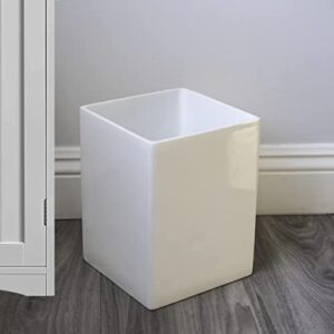 bUnusual Resin Trash Can – White Trash Bin Can with Lacquer High Gloss Finish and Rounded Edge - Waste Bins Basket Ideal for Bathroom and Vanity Spaces