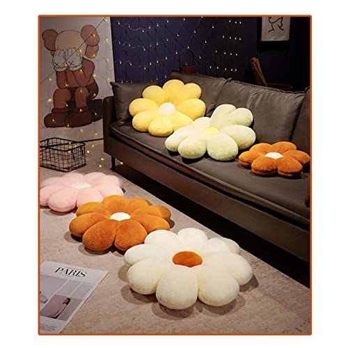 Baiyuruodie Flower Pillows, Cushions, Cute Room Decor and Plush Pillows for Bedroom Sofa Chairs (40cm, yellow01)