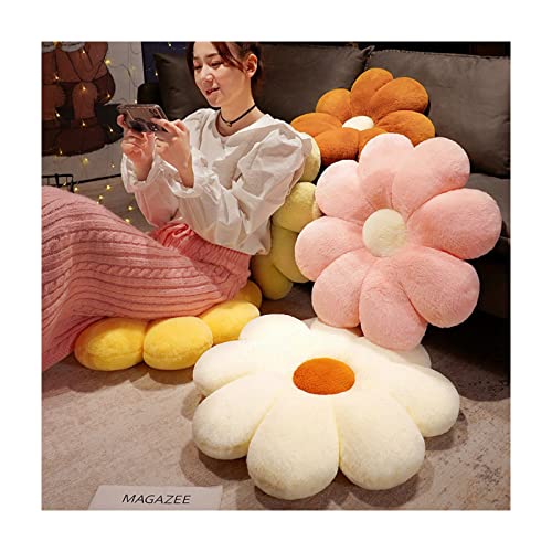 Baiyuruodie Flower Pillows, Cushions, Cute Room Decor and Plush Pillows for Bedroom Sofa Chairs (40cm, yellow01)