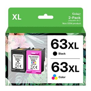 MELIGE 63XL Ink Cartridges Combo Pack Replacement for 63 XL Ink Remanufactured for Officejet 3830 4650 4652 4655 5200 5255Printer( 1 Black, 1 Tri-Color)