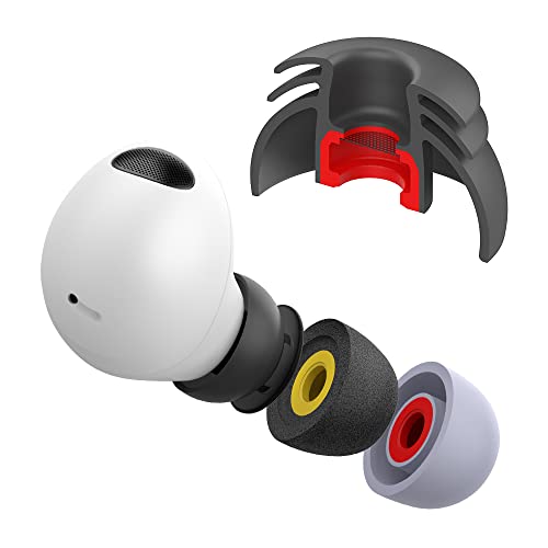 diofit/Galaxy Buds2 Pro Buds Eartips Compatible for Samsung & Beats (Silicone Black(SML))