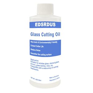 EDSRDUS Glass Cutting Oil for Cutting Glass, Stained Glass, Glass Bottles with Precision top Suitable for All Glass Cutting Tools 4OZ