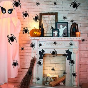 Vanleonet Halloween Wall Decorations DIY 3D Plastic Spider Decoration Stickers Halloween Decor Home Wall Window Indoor Outdoor Scary Spider 60 PCS